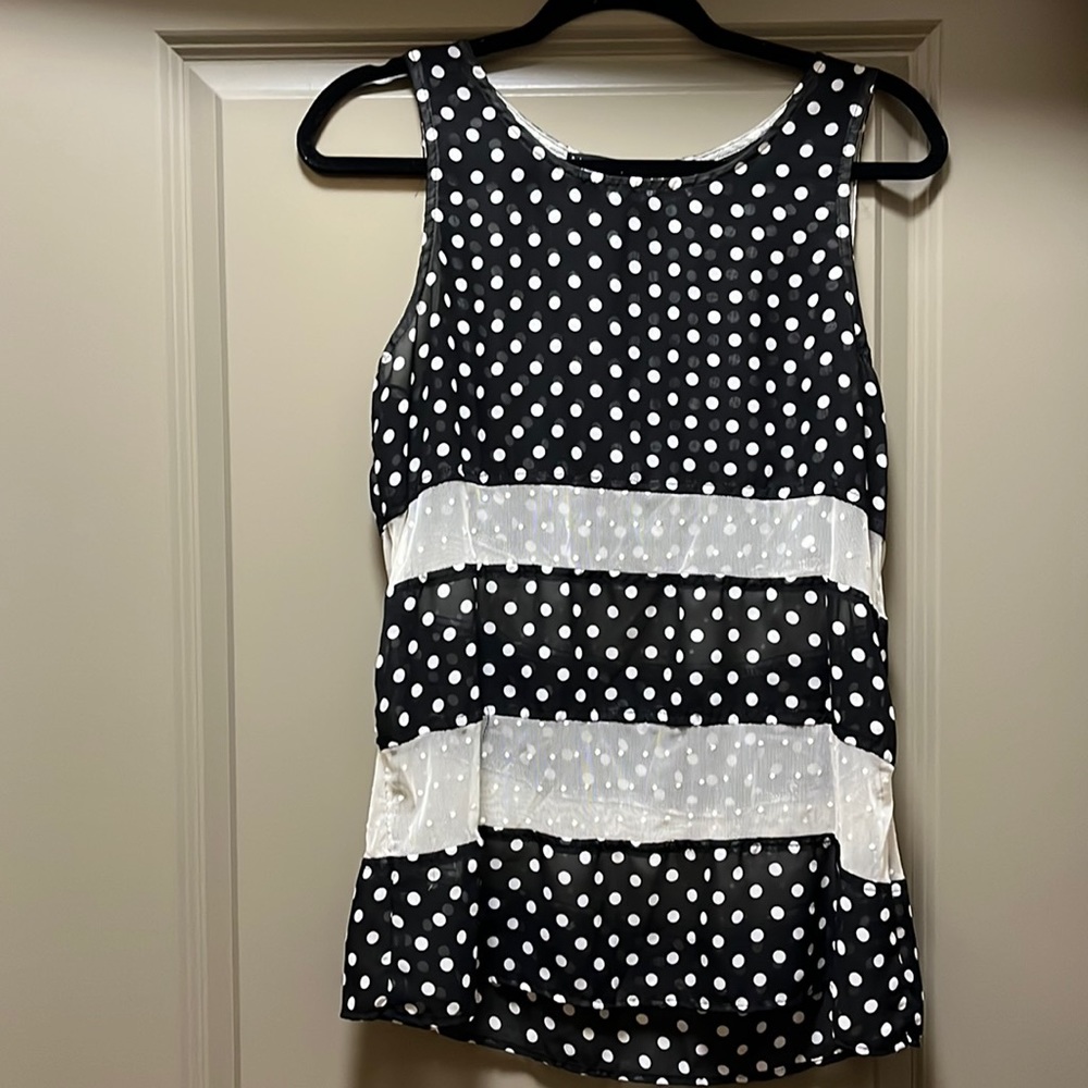Polka dot tank top- shear